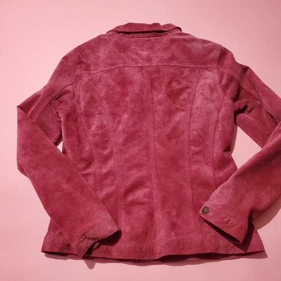 Totally 2000s Y2K Berry Pink Suede Jacket - Picture 7 of 10